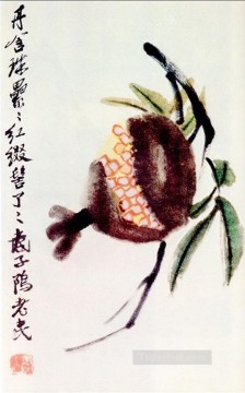  Crisantemo Pintura al %c3%b3leo - Crisantemo y níspero Qi Baishi 1 tinta china antigua